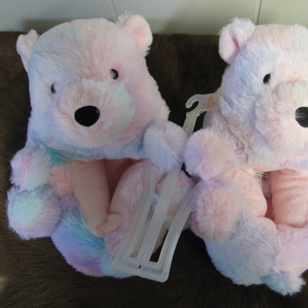 CAT & JACK BEAR SLIPPERS SIZE 13/1 SMALL NWT